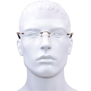 Gucci Gold and Black Men's Glasses